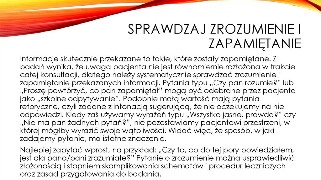 Sprawdzaj zrozumienie i zapamiętanie
