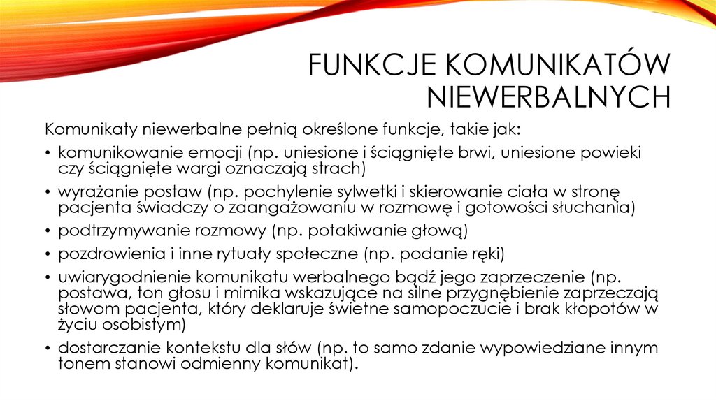 Funkcje komunikatów niewerbalnych
