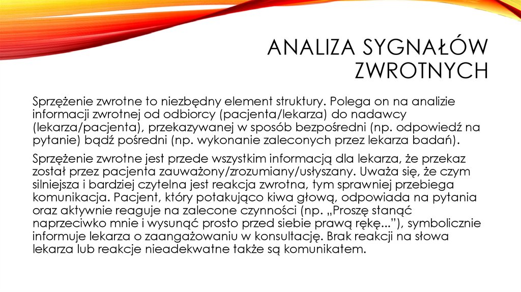 Analiza sygnałów zwrotnych