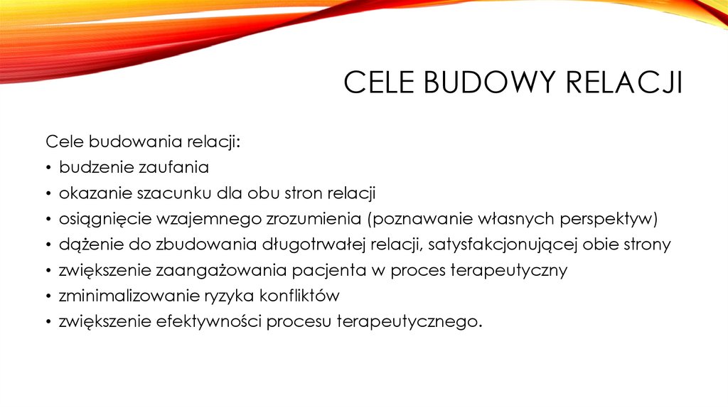 Cele budowy relacji