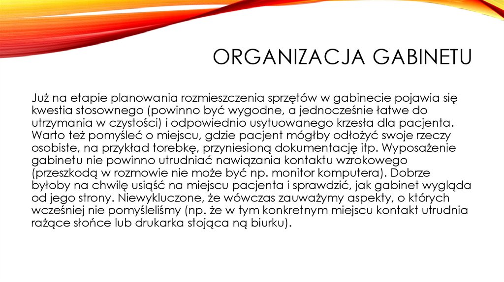 Organizacja gabinetu