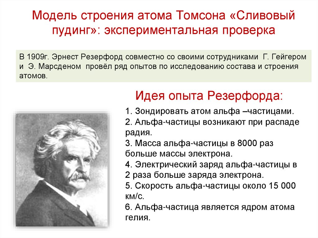 Идея опыта Резерфорда: