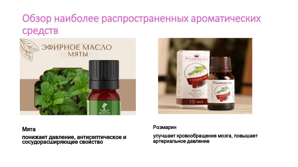 Обзор наиболее распространенных ароматических средств