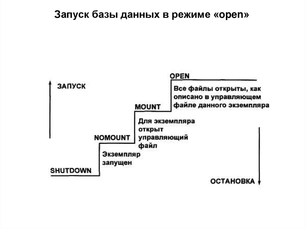 Запуск базы данных в режиме «open»