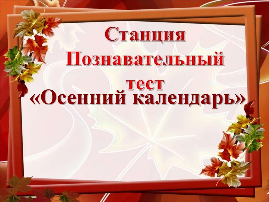 Станция Познавательный тест