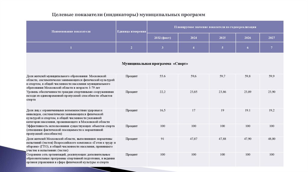 Целевые показатели (индикаторы) муниципальных программ