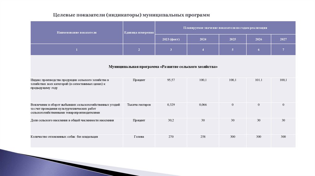 Целевые показатели (индикаторы) муниципальных программ