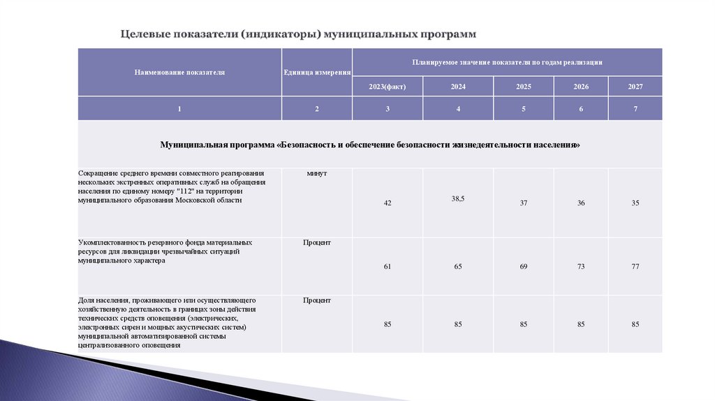 Целевые показатели (индикаторы) муниципальных программ