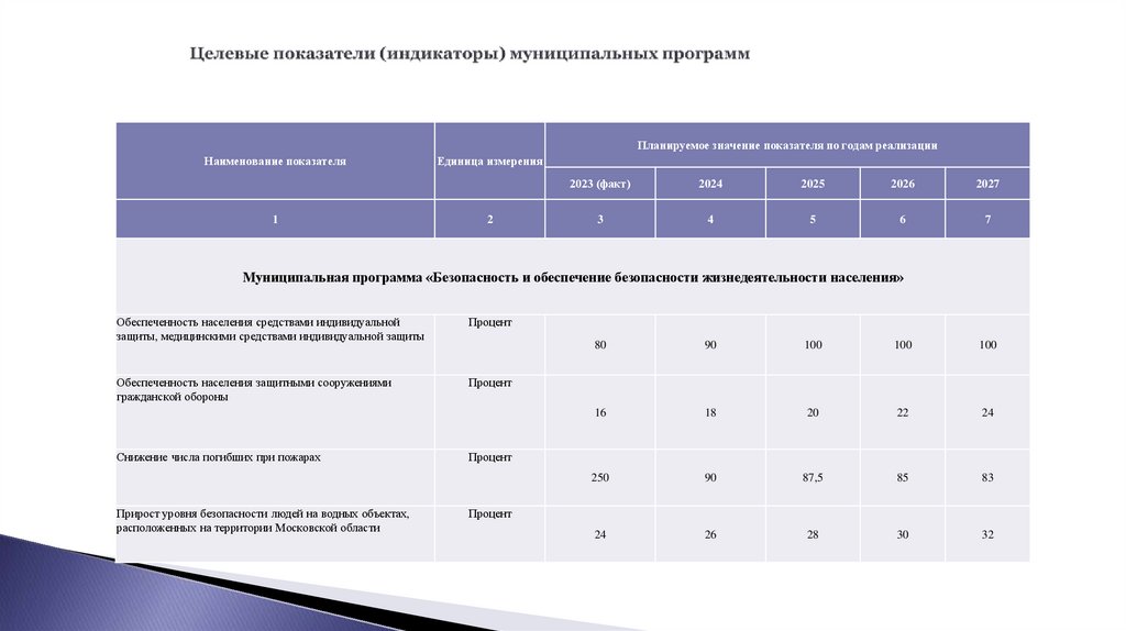 Целевые показатели (индикаторы) муниципальных программ