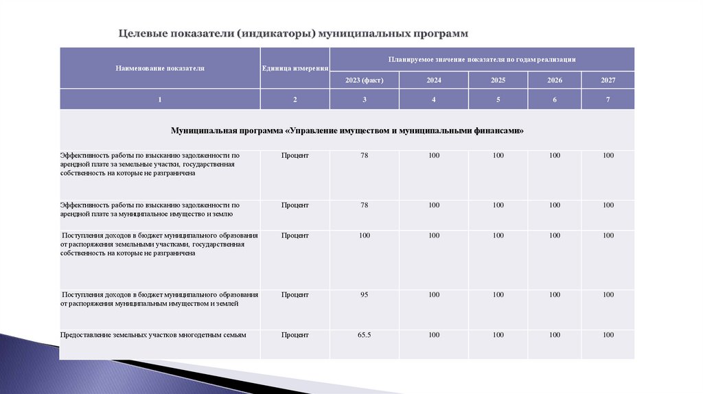 Целевые показатели (индикаторы) муниципальных программ