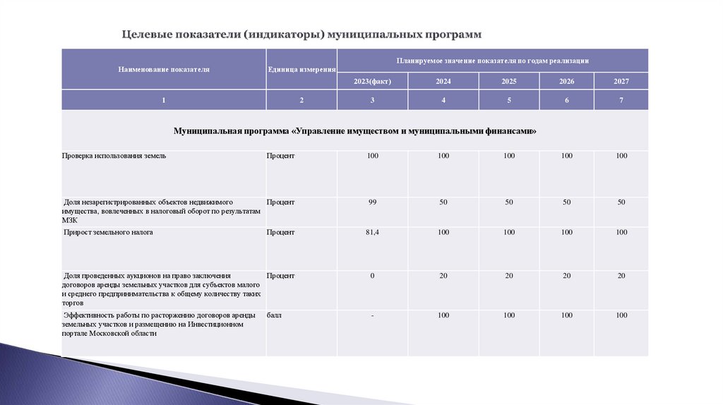 Целевые показатели (индикаторы) муниципальных программ