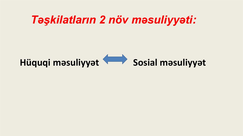 Təşkilatların 2 növ məsuliyyəti: