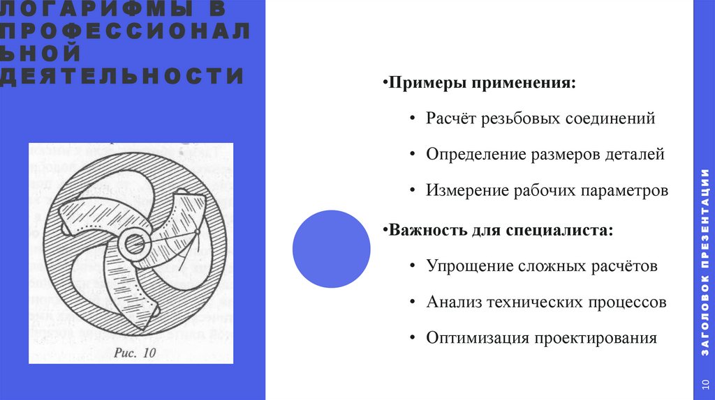Логарифмы в профессиональной деятельности