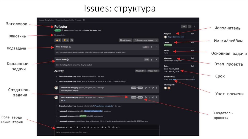 Issues: структура