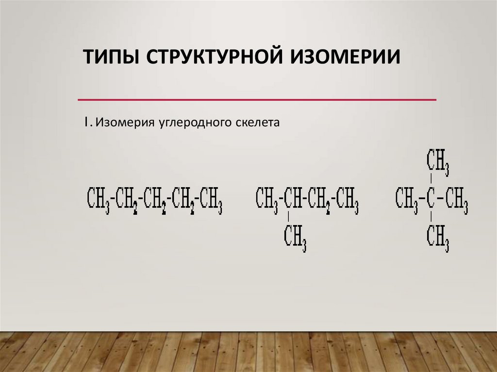 Типы структурной изомерии