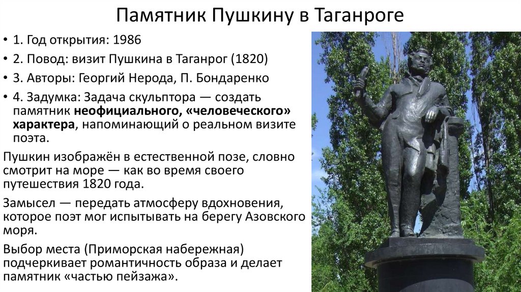 Памятник Пушкину в Таганроге