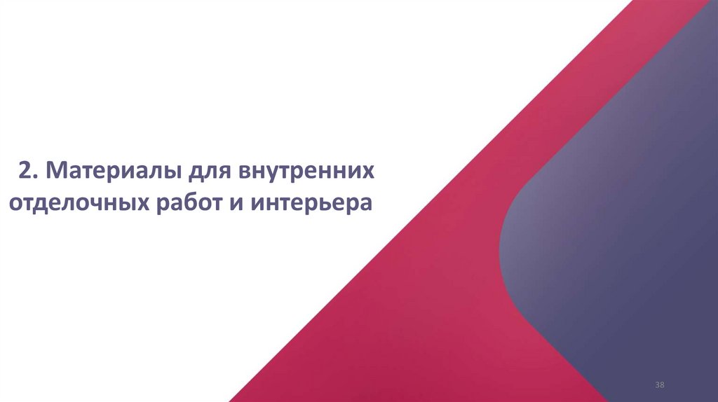 2. Материалы для внутренних отделочных работ и интерьера