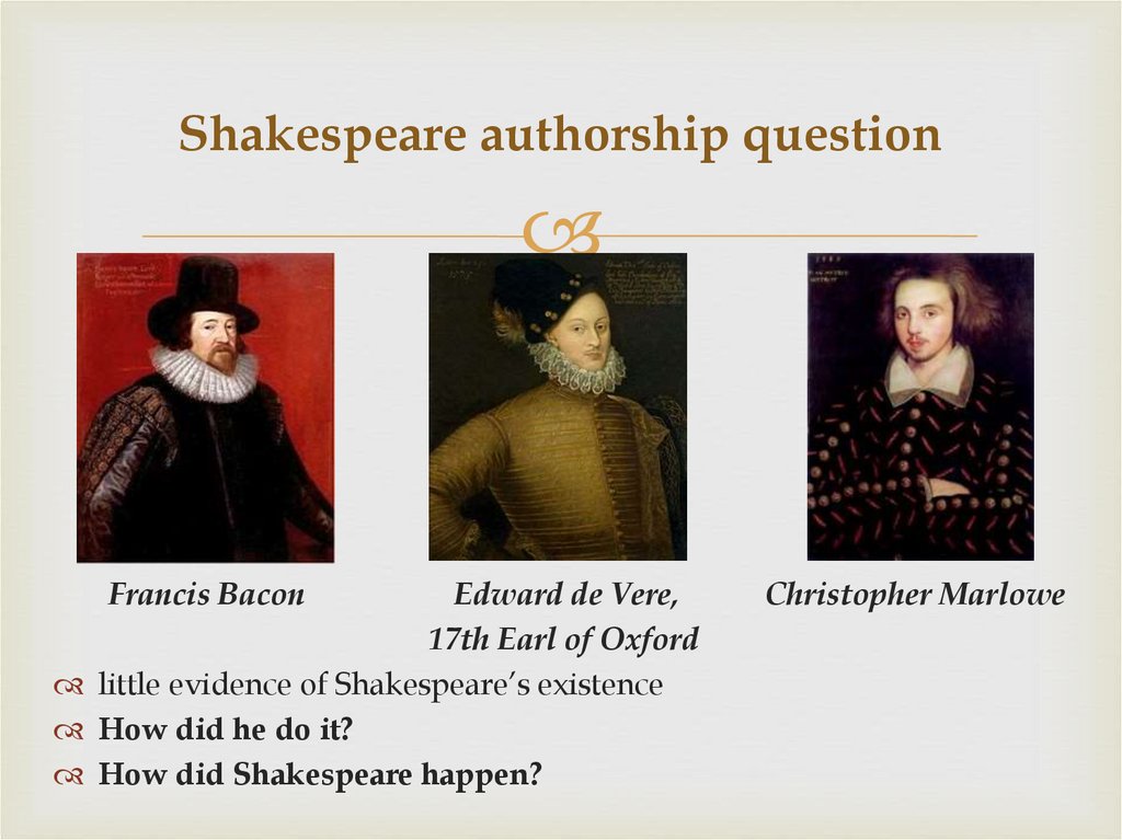 Shakespeare authorship question