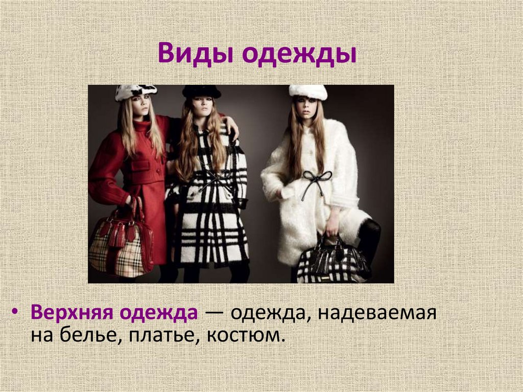 Виды одежды