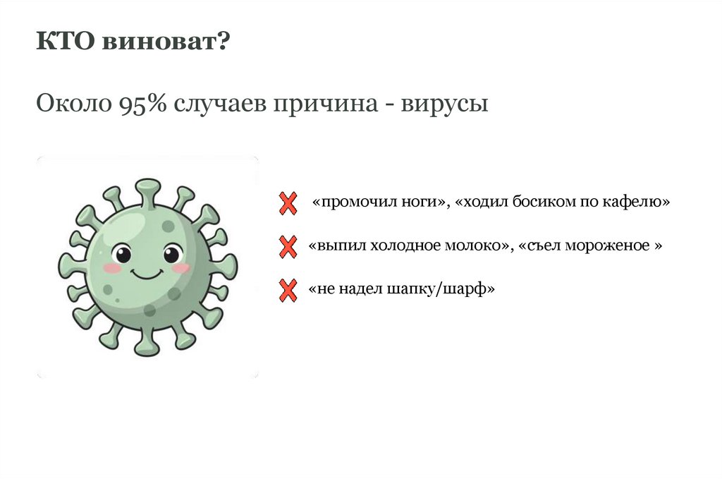 КТО виноват? Около 95% случаев причина - вирусы