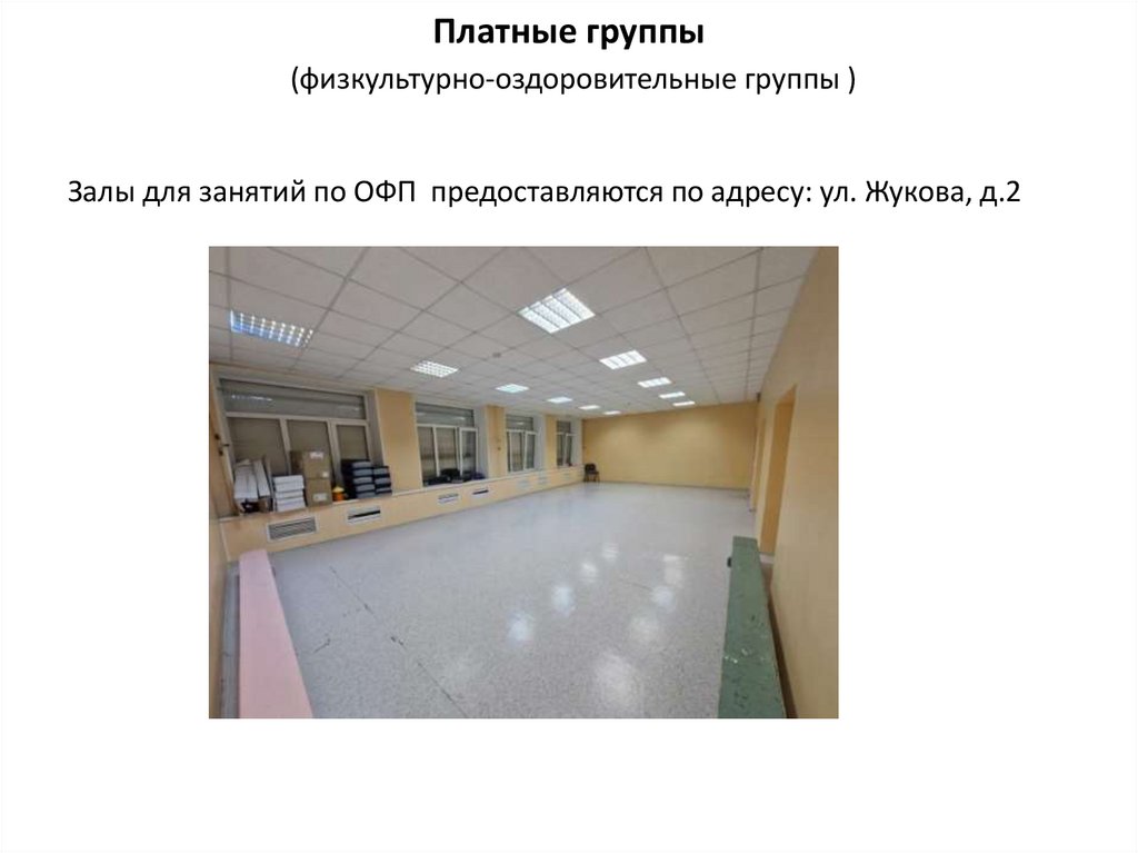 Платные группы (физкультурно-оздоровительные группы )