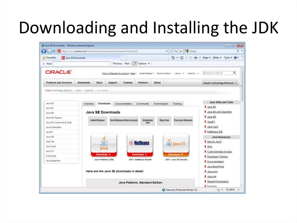 Downloading and Installing the JDK