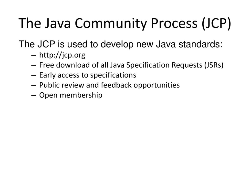 The Java Community Process (JCP)