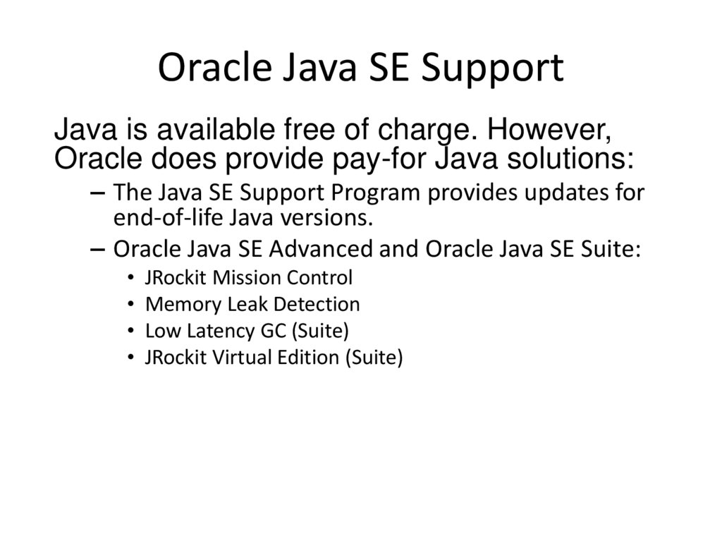 Oracle Java SE Support