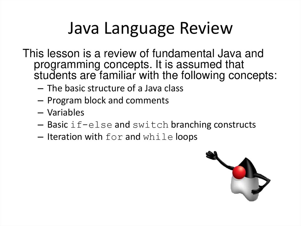 Java Language Review