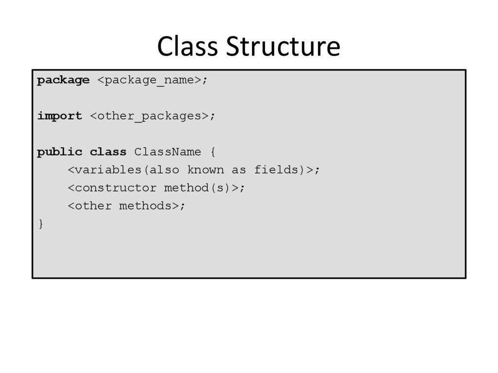 Class Structure