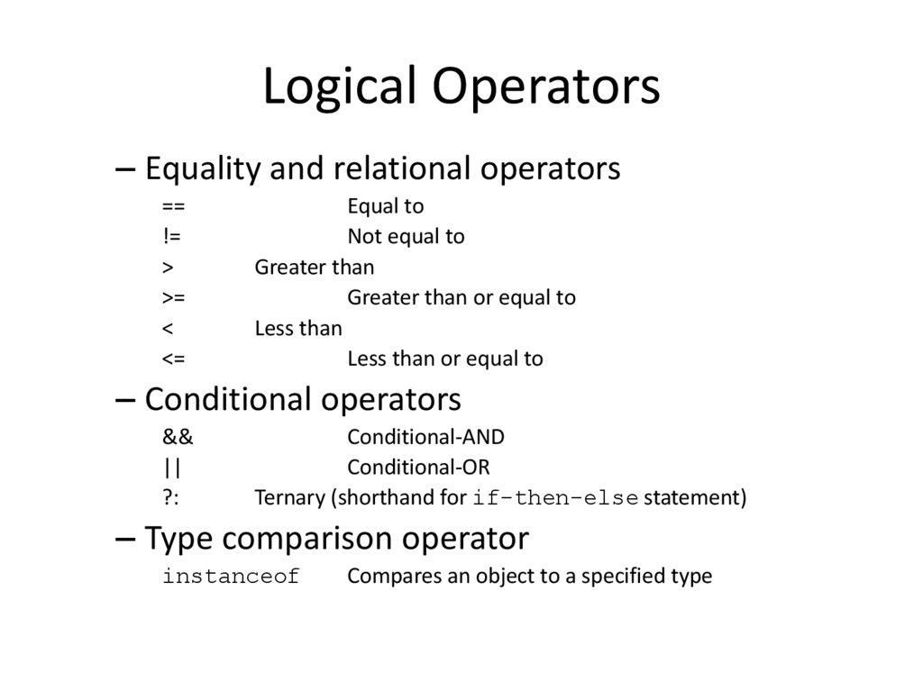 Logical Operators