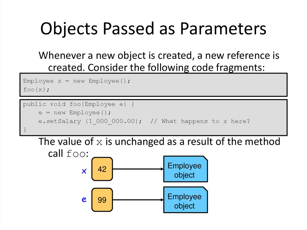 Objects Passed as Parameters