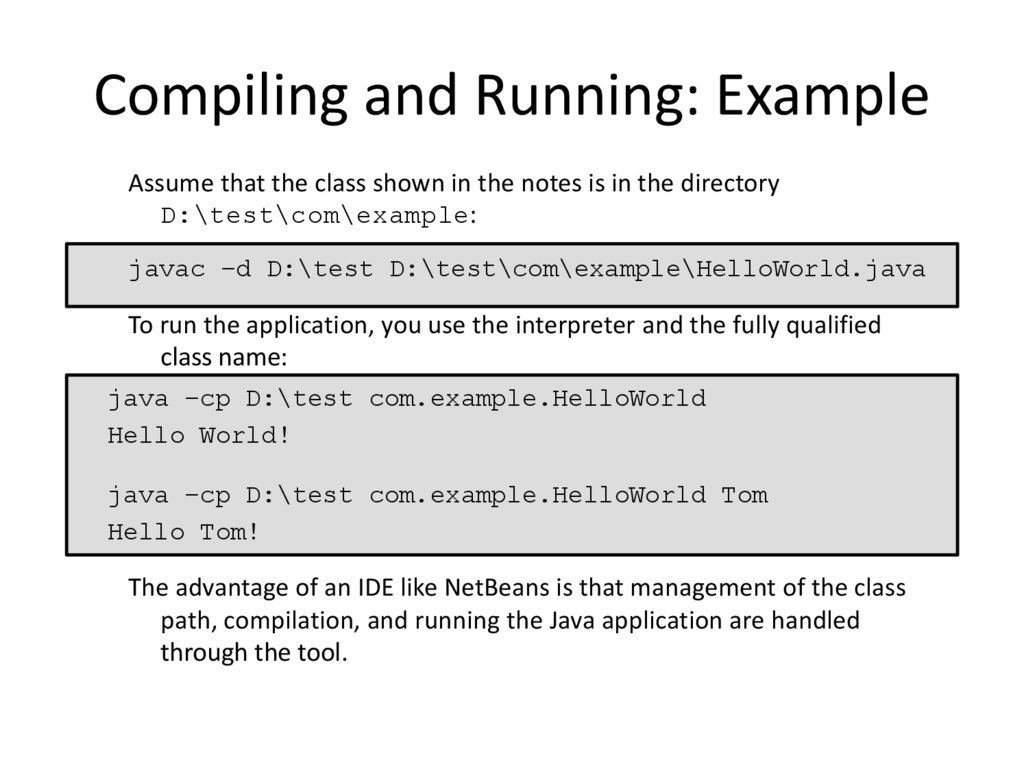 Compiling and Running: Example