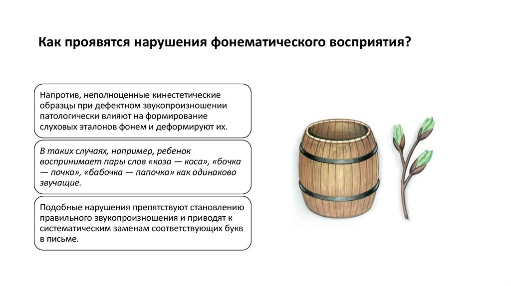 Как проявятся нарушения фонематического восприятия?