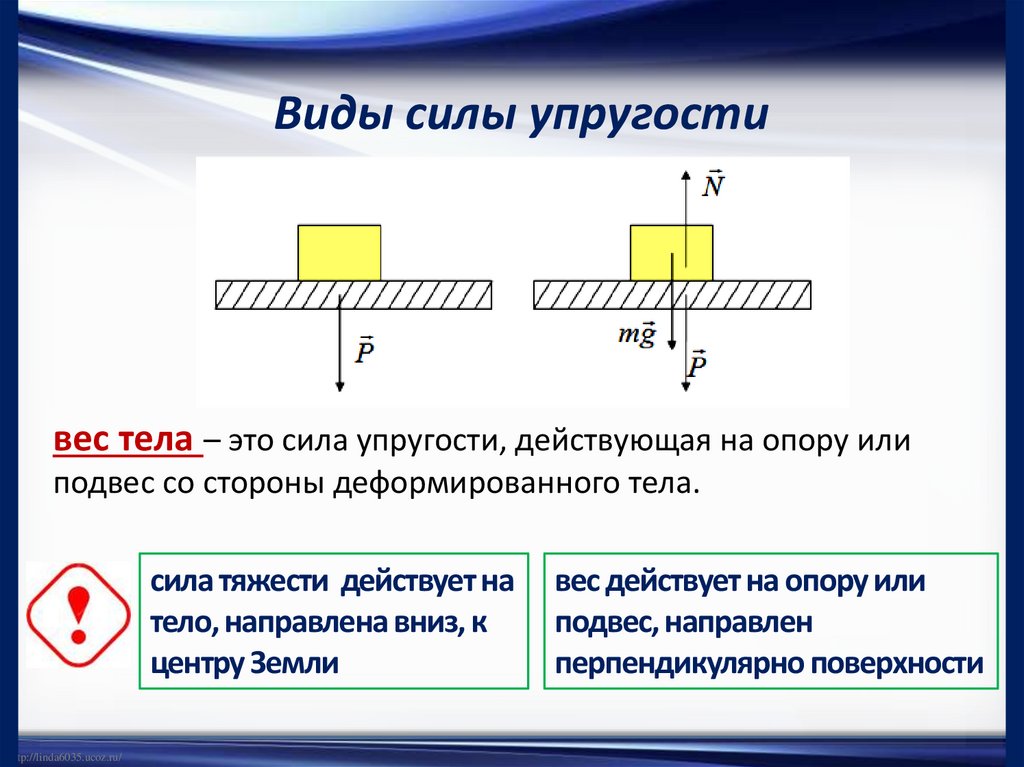 Виды силы упругости