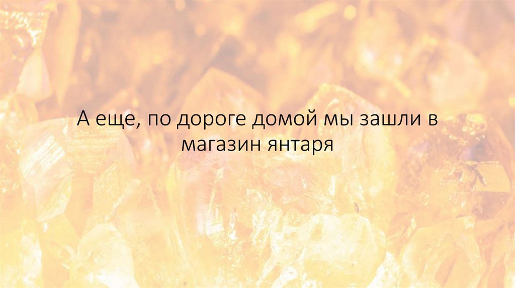 А еще, по дороге домой мы зашли в магазин янтаря
