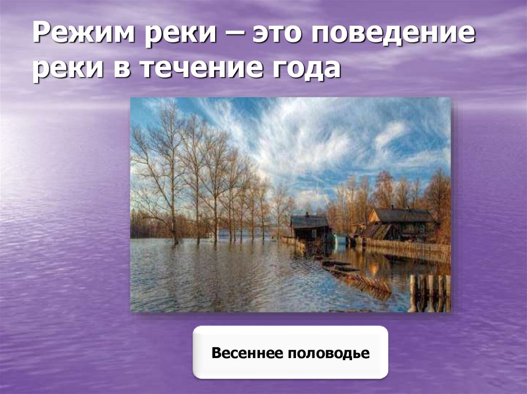 Режим реки – это поведение реки в течение года