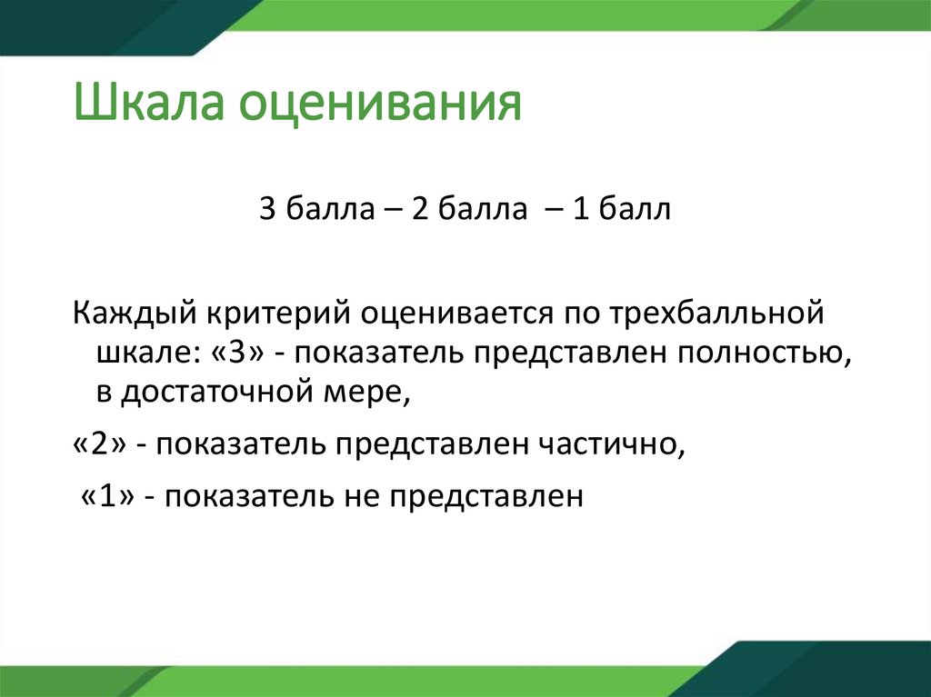 Шкала оценивания