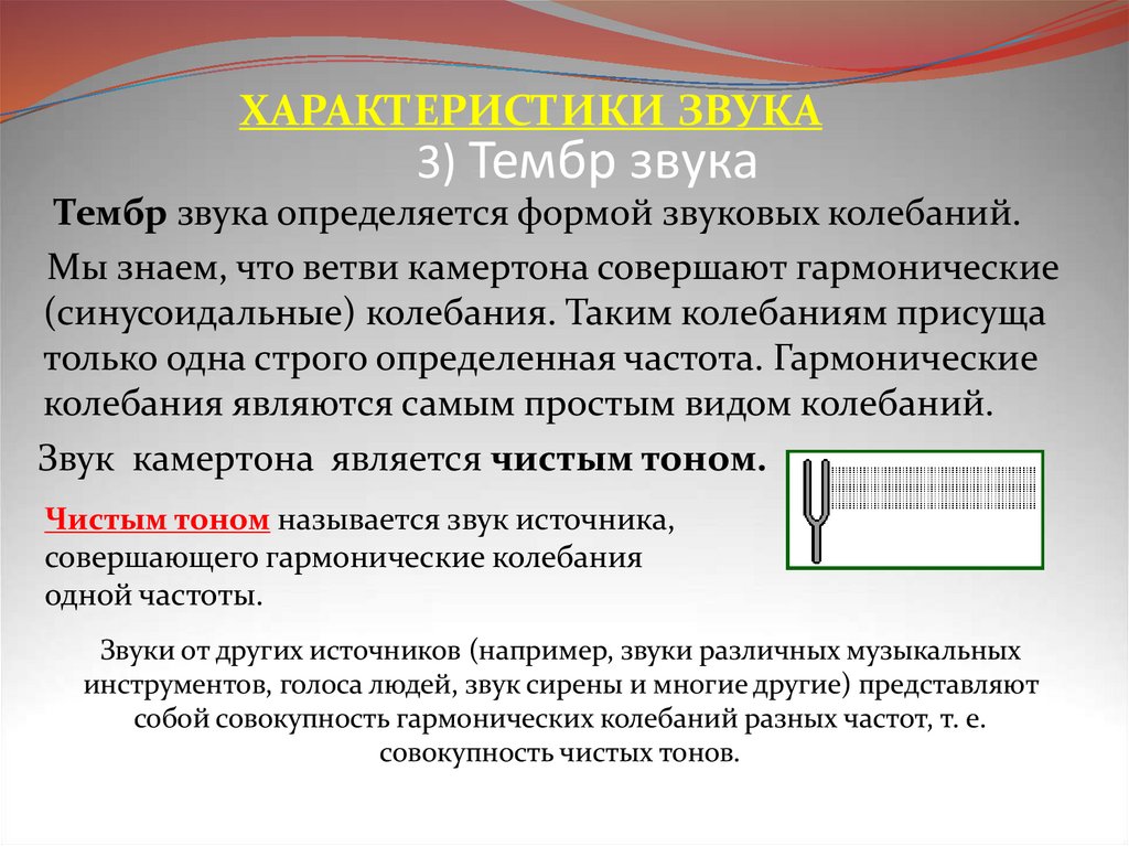 3) Тембр звука