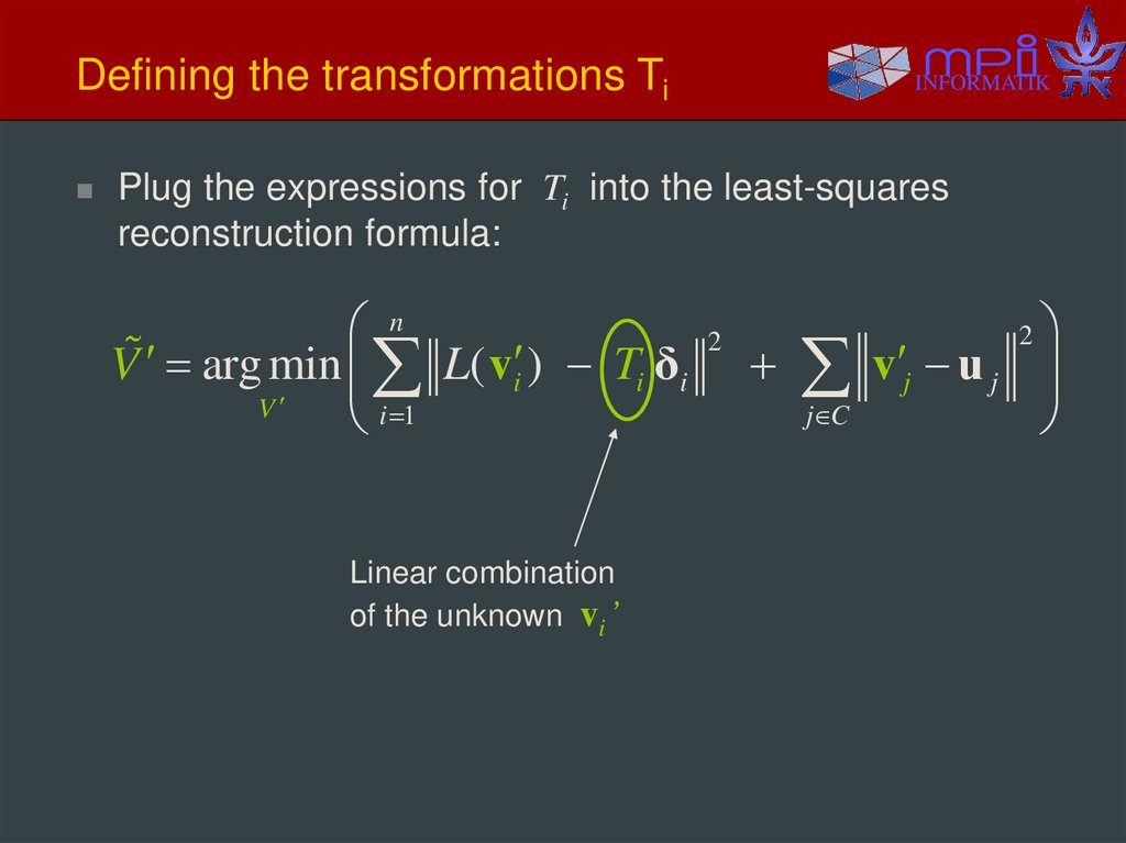 Defining the transformations Ti
