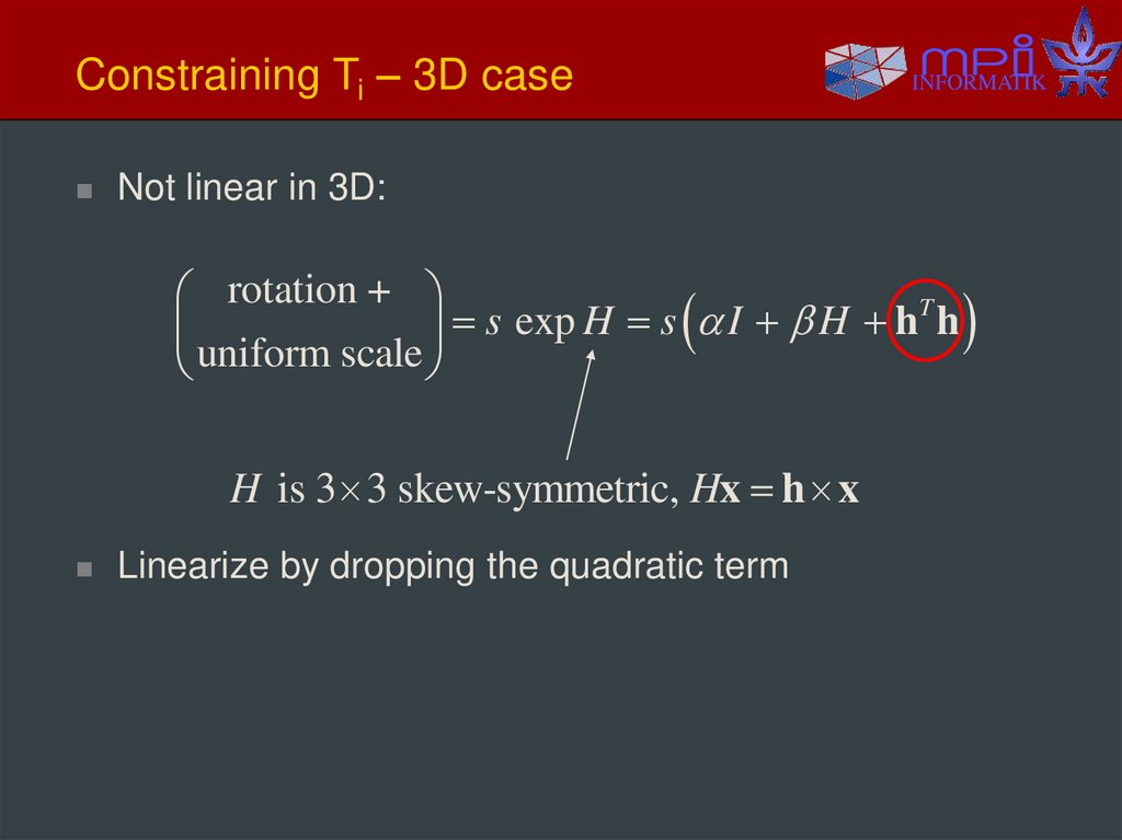 Constraining Ti – 3D case