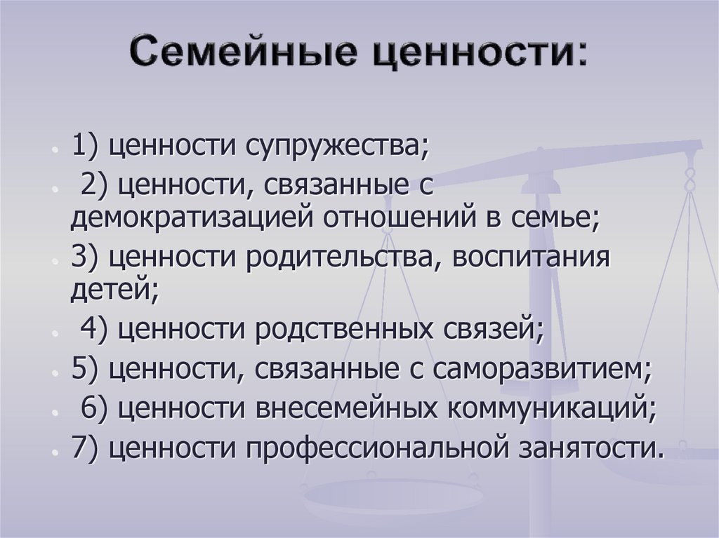 Семейные ценности: