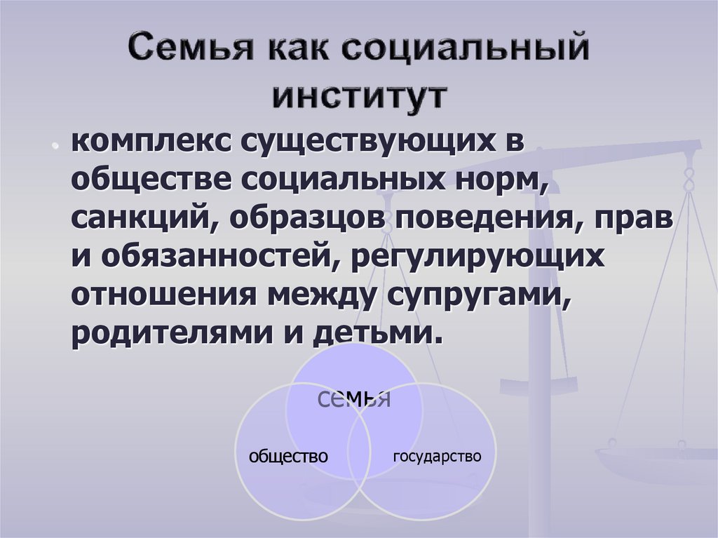 Семья как социальный институт