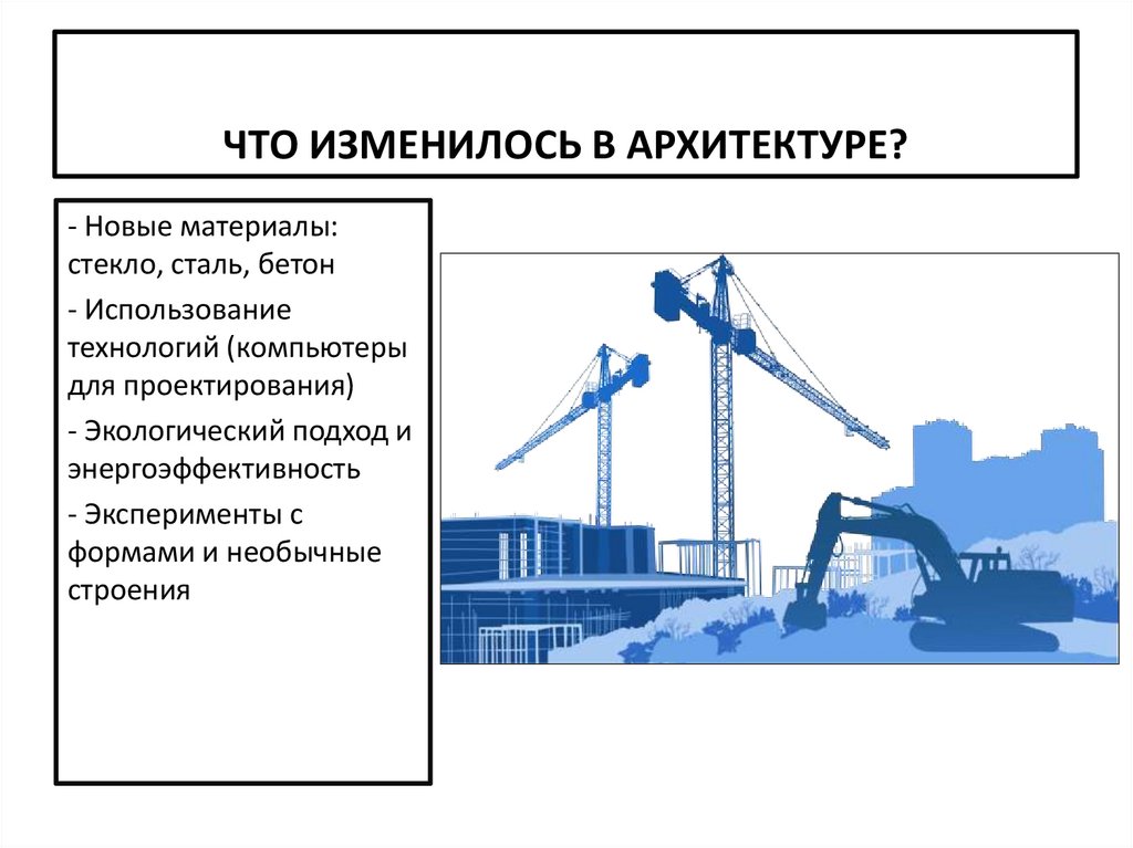 ЧТО ИЗМЕНИЛОСЬ В АРХИТЕКТУРЕ?