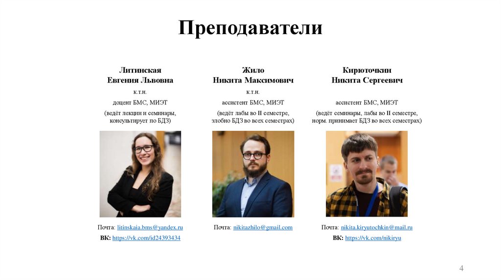 Преподаватели