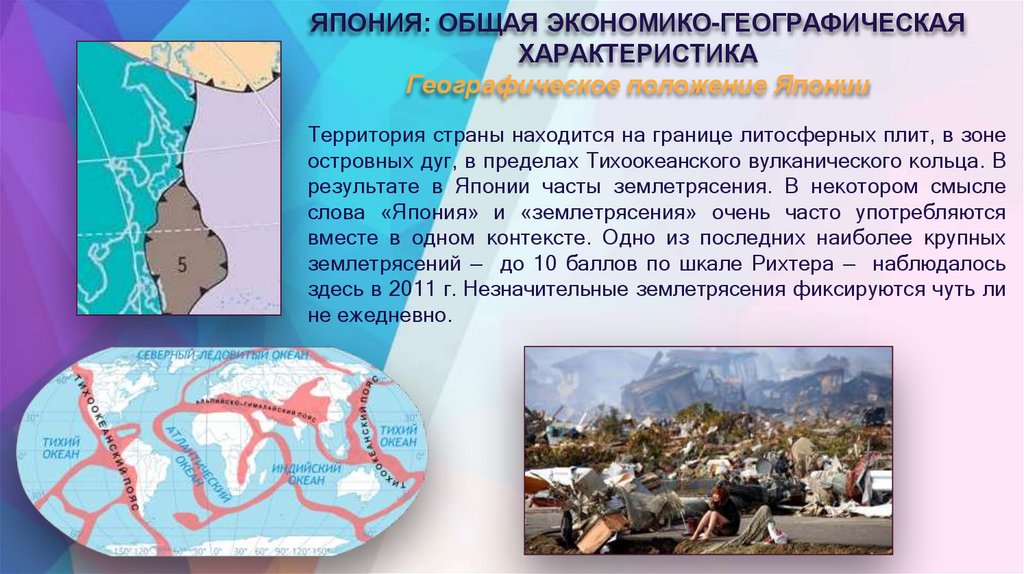 ЯПОНИЯ: ОБЩАЯ ЭКОНОМИКО-ГЕОГРАФИЧЕСКАЯ ХАРАКТЕРИСТИКА Географическое положение Японии