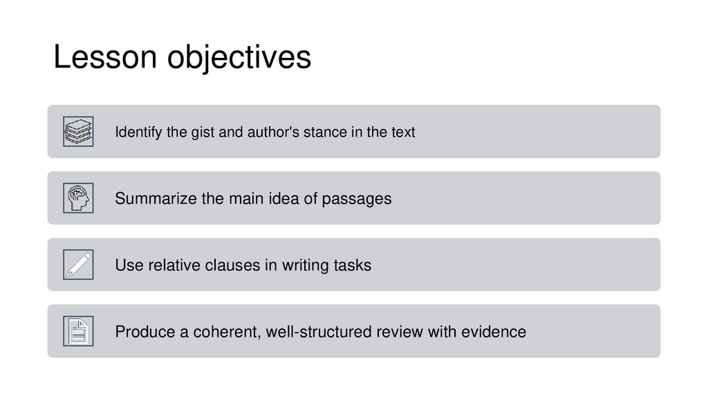 Lesson objectives