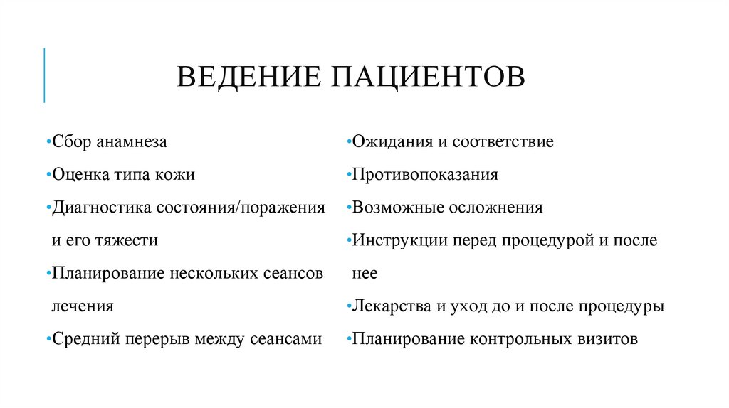 Ведение пациентов