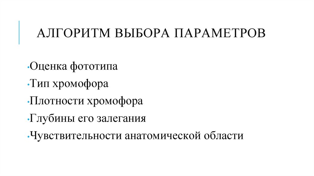 алгоритм Выбора параметров