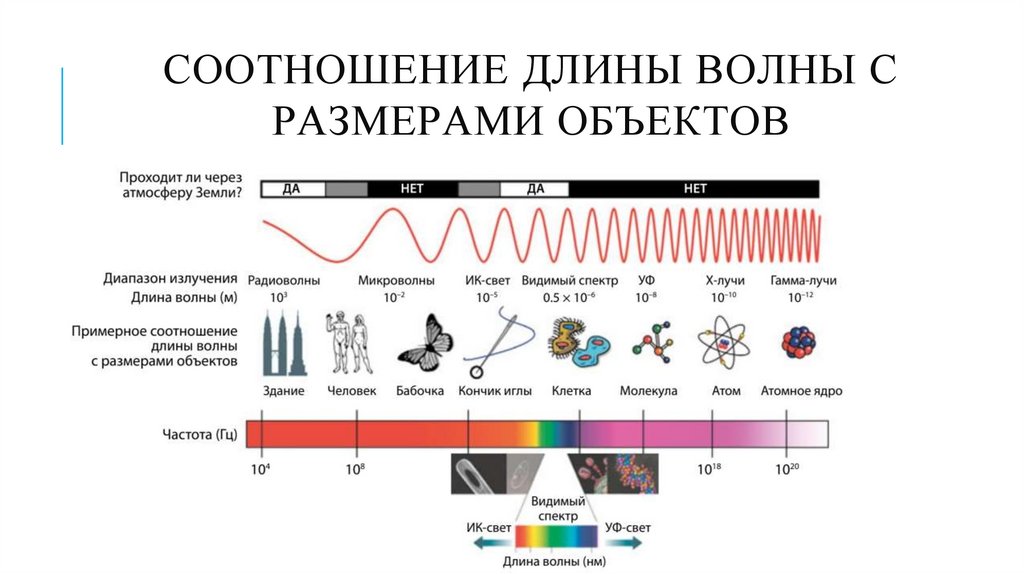 Соотношение длины волны с размерами объектов